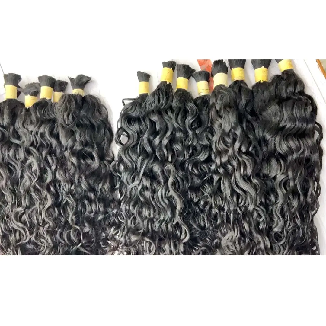 TOP QUALITY INDIAN REMY DOUBLE DRAWN BULK HAIR EXTENSIONS 100% NO TANGLING HAND TIED HIGH GRADE ALIGNED CUTICLES