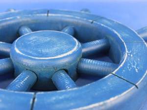 ล้อทำด้วยมือทำจากไม้ผู้ผลิตเรือกับทองเหลืองสลักทำงานมาใหม่ - Product Image 3