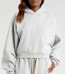Vente chaude 100% coton polaire poids lourd pull blanc femmes sweats à capuche personnalisé DTF imprimé Logo à manches longues sweats à capuche pour les femmes - Product Image 2
