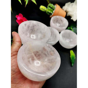 Magnifiques bols ronds en quartz rose sculptés à la main - 3 pouces de diamètre et 200 g (0,44 lb) - UN SEUL BOL - Product Image 4