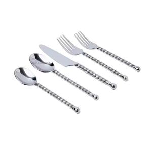 Ensembles de couverts élégants en métal plaqué argent avec poignée torsadée en fil de fer pour les occasions de mariage et la décoration de la table à manger - Product Image 1