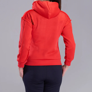 New Low Price <b>Red</b> Color High Quality <b>Material</b> Fabric 350GSM Premium Custom Winter Hooded Women's Casual Hoodie 2025 - Product Image 5