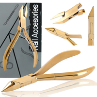 Ensemble professionnel de 6 outils de soin des ongles en acier inoxydable incurvés - Coupe-ongles, ciseaux, repousse-cuticules, outils ergonomiques tranchants, ouverture à mâchoires larges