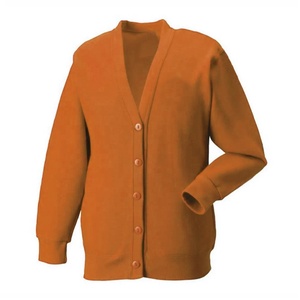 Cardigan unisexe tendance décontracté à col en V en tricot de laine/acrylique couleur unie avec patchs en chenille personnalisés - Product Image 5