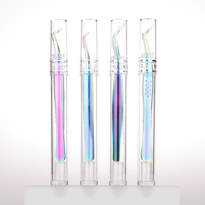 Pince à cils personnalisée de marque privée pince à épiler droite pince à épiler d'extension de faux cils faite à la main outils de cils - Product Image 4