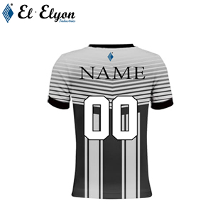 Camisetas de fútbol de manga corta con cuello en V de poliéster 100%, transpirables, antibacterianas, ligeras, de secado rápido, sin costuras, equipo personalizado frontal - Product Image 3