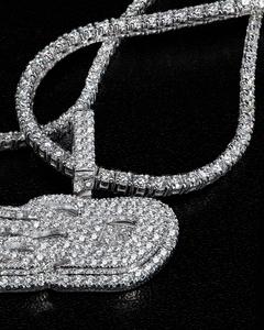 Pendentif lettre en moissanite certifié, style hip-hop, luxe, personnalisé, argent 925, deux tons, or rose, clarté VVS - Product Image 3