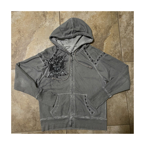 Sweat à capuche surdimensionné en molleton épais avec rivets métalliques, style streetwear, qualité supérieure, fabrication OEM, pour commandes en gros - Product Image 1