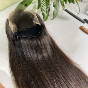 Peluca de cabello humano vietnamita para mujeres negras, cabello virgen liso con encaje frontal, venta al por mayor - Product Image 5