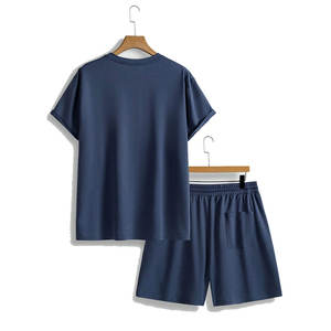 ชุดกางเกงขาสั้นแขนสั้นสำหรับผู้ชายชุดกางเกงขาสั้นระบายอากาศลายพื้นพร้อมโลโก้ตามสั่งไซส์ใหญ่เสื้อผ้าแนวสตรีทจากปากีสถานสำหรับฤดูร้อน - Product Image 2