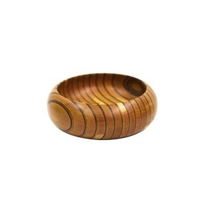 Bol de service de mariage en bois naturel laqué, artisanal, design personnalisé, bol à salade, fruits, service moderne, bol en bois de luxe - Product Image 6