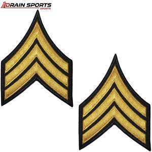 Écussons de grade uniforme brodés de qualité supérieure pour une fixation adhésive, avec broderie fine. - Product Image 3