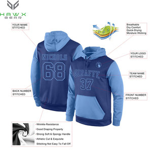Haute qualité bleu royal-léger polaire sport pull sweat à capuche cousu personnalisé hiver utilisation solide motif conception doublé - Product Image 2