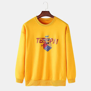 Sweatshirts amples imprimés de lettres à la mode pour dames épaule tombante haute GSM poids lourd sérigraphié perdre sweat à capuche - Product Image 1