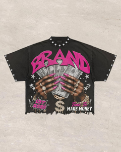 Camiseta de sublimación de algodón de alta calidad de diseño personalizado y conjunto corto con diamantes de imitación para hombres y mujeres imprime tu propio diseño - Product Image 2