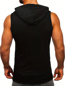 Nouveau débardeur à capuche personnalisé pour homme, idéal pour l'entraînement, la musculation et la gym - Product Image 2