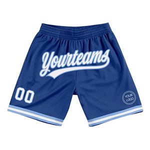Shorts de basketball personnalisés Industrie Direct, bleu royal et bleu clair, style rétro authentique - Product Image 1