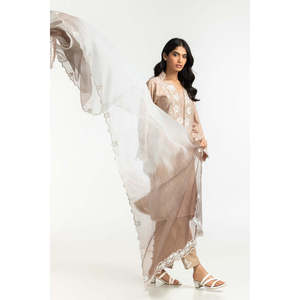 ผ้าคลุมไหล่ปักลายผ้าฝ้ายสีเบจสำหรับผู้หญิงสำหรับงานแต่งงาน - Product Image 2