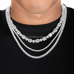 Pendentif personnalisé en argent massif 925 de 2,5 pouces, taille brillant, avec moissanite, style hip-hop glacé, chaîne en corde plaquée or, cadeau tendance - Product Image 2
