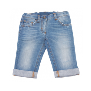 กางเกงขาสั้นผ้ายีนส์สำหรับผู้ชายกางเกงขาสั้นผ้ายีนส์ขาดหยดน้ำตาสีซีดเข้มตกแต่งกระดุมถักเอวกลางสไตล์ตรงสำหรับฤดูร้อน - Product Image 4