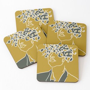 Classic Design <b>Wood</b> Coaters with Printed Tea Serving Coasters 4 Pieces Set Whole Selling with Best Price Home and Kitchen - Product Image 1