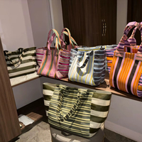 Sacs de courses réutilisables écologiques en nylon, en plastique recyclé, avec fermeture éclair en sangle tissée PP, impression offset personnalisée