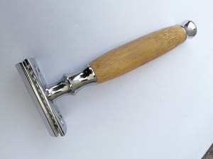 Private Label Rasurerhobel Men's Dual <b>Edge</b> Safety Razor Disposable Bamboo Wood Handle with Twin Metal Blade for Great Shave - Product Image 2