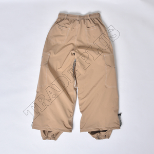 Pantalones de nieve Cargo de invierno beige personalizados de alta calidad con bolsillos utilitarios con cremallera, bucles de cinturón con cordón y rejillas de ventilación - Product Image 2