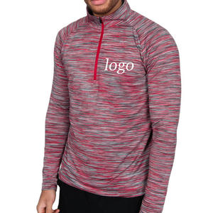 เสื้อยืดแขนยาวผู้ชายผ้าฟลีซโพลีเอสเตอร์ 100% ระบายอากาศได้ดี แห้งเร็ว ซิปครึ่งตัว สำหรับฤดูหนาว พร้อมโลโก้แบบกำหนดเอง - Product Image 5