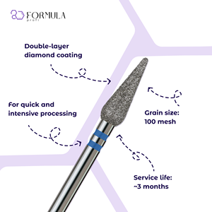 Broca de diamante para uñas con punta redonda, fórmula Profi, 4.0 mm, grano azul, más vendida - Product Image 2