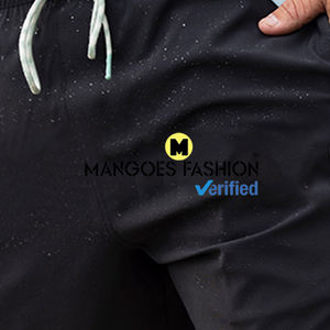 Short de bain de volley en coton solide à séchage rapide pour homme-Entrejambe 5.5 "avec taille élastique pour un confort toute la journée et doublure en maille extensible - Product Image 2