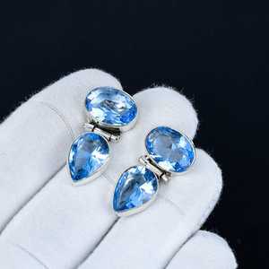 Clous d'oreilles en Tanzanite, en argent sterling 925 massif, bijoux mignons de haute qualité, cadeau pour la meilleure amie, anniversaire, Noël - Product Image 6