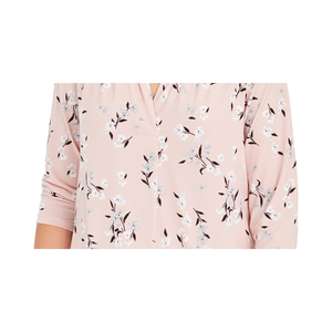 Top Asimmetrico con Scollo a V per Donna Charter Club, in Chiffon Traspirante con Logo Ricamato Floreale, Stile Casual, Rosa, Taglia XL - Product Image 3