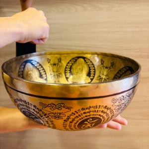 หิมาลายันทองสัมฤทธิ์เจ็ดจักระชามร้องเพลงแบบดั้งเดิมงานฝีมือโลหะสำหรับการทำสมาธิและการรักษา - Product Image 3