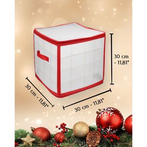 Boîte de rangement rouge pour boules de sapin de Noël, capacité de 64 onces - Product Image 2