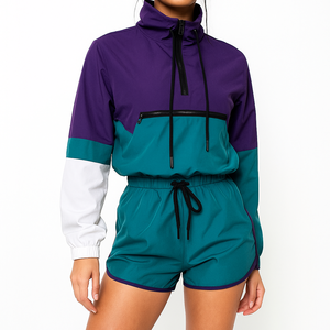 Women Winter Zip-Up <b>Hoodie</b> Set Polyester/Nylon Fleece Elastic Waist Casual Warm Customizable with Side Pockets - Product Image 4