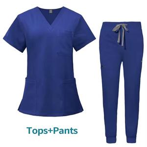 Women's Medical <b>Scrubs</b> Nurse Uniform Top Woven Fabric <b>Scrub</b> <b>Sets</b> for Hospitals OEM Service Available - Product Image 4