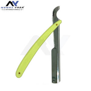 Rasoir droit en acier inoxydable avec logo personnalisé, rasoir de sécurité jetable de style barbier avec couleur personnalisée pour le visage - Product Image 5