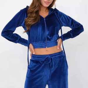 ชุดวอร์มผ้ากำมะหยี่2ชิ้นสำหรับผู้หญิงชุดออกกำลังกายและวิ่งจ๊อกกิ้งผ้ากำมะหยี่2ชิ้นสำหรับฤดูหนาวดีไซน์ล่าสุด - Product Image 2