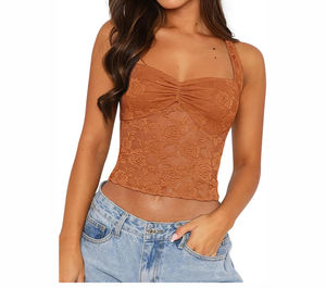 Vêtements pour femmes dernière Offre Spéciale sans manches licou cou Double doublure décontracté basique licou hauts courts à bas prix - Product Image 1