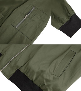 Veste universitaire à glissière classique pour hommes avec poche boutonnée Blouson aviateur à la mode pour hommes - Product Image 4