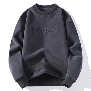 Alta calidad 100% algodón 260g hombres sudaderas impresión bordado personalizado cuello redondo sudadera - Product Image 5