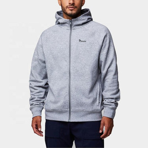 Sweat à capuche zippé personnalisé de haute qualité, coupe classique, poignets élastiques, poche zippée, décontracté, sans cordon, en coton et polyester pour homme - Product Image 1