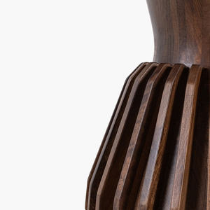 Mesa de Comedor de Madera de Mango Maciza con Base Resistente, Diseño Moderno, Forma Redonda, Acabado Marrón con Textura Natural - Product Image 4