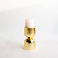 Modern Geometric Metal Cube Design <b>Tall</b> Pillar Holder Contemporary Gold Fluted Candle Holders <b>Lanterns</b> & Jars Decor - Product Image 4