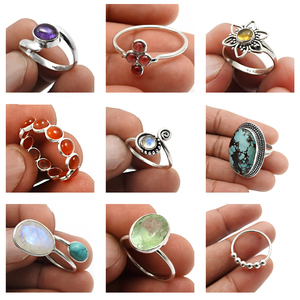 Impresionante diseño 925 plata esterlina Arco Iris Natural piedra lunar turquesa piedra preciosa anillo abierto único proveedores de joyería Bohemia - Product Image 5