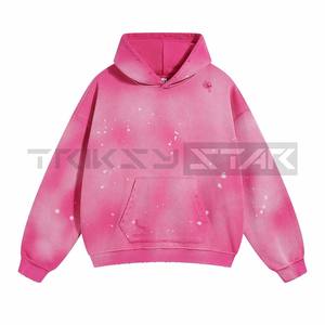 Sudadera de Algodón 100% para Hombre, Estilo Urbano, Lavado Ácido, Diseño Desgastado, de Lujo, Talla Grande, Otoño, Felpa Francesa - Product Image 1
