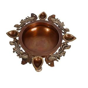 Vajilla accesorios Metal Urli Diya paquete de 3 con latón para decoración Interior del hogar Diwali Bowl Diya para decoración del hogar - Product Image 3