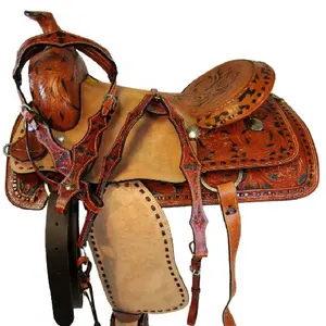 Leather Barrel Racing Western Premium Horse Saddle Tack Set Horse Leather Saddle