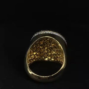 10K Yellow Lab Grown Round Diamond Engagement Ring Stylish Hip Hop Style for Men Unique Vintage Gold Wedding Band - Product Image 3